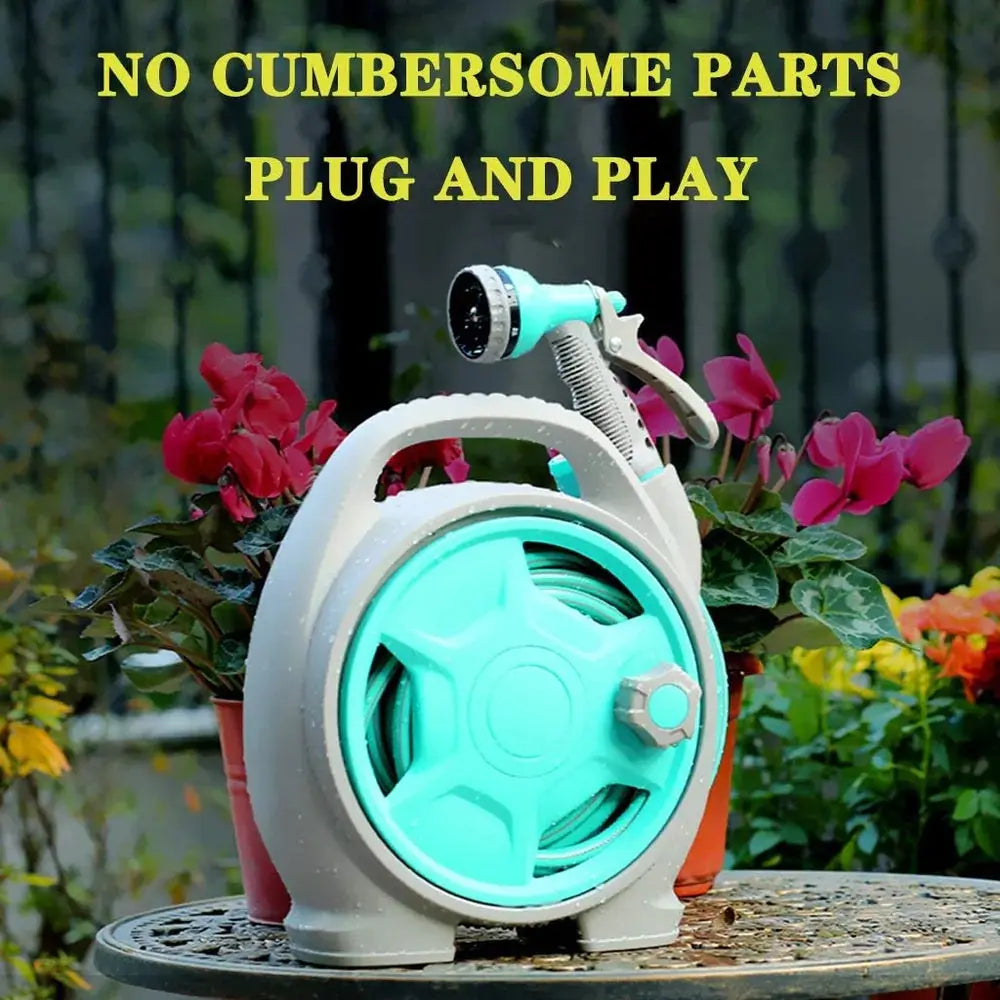 Portable Retractable Garden Hose Reel Cart with Spray Gun Scrollcart Qatar 