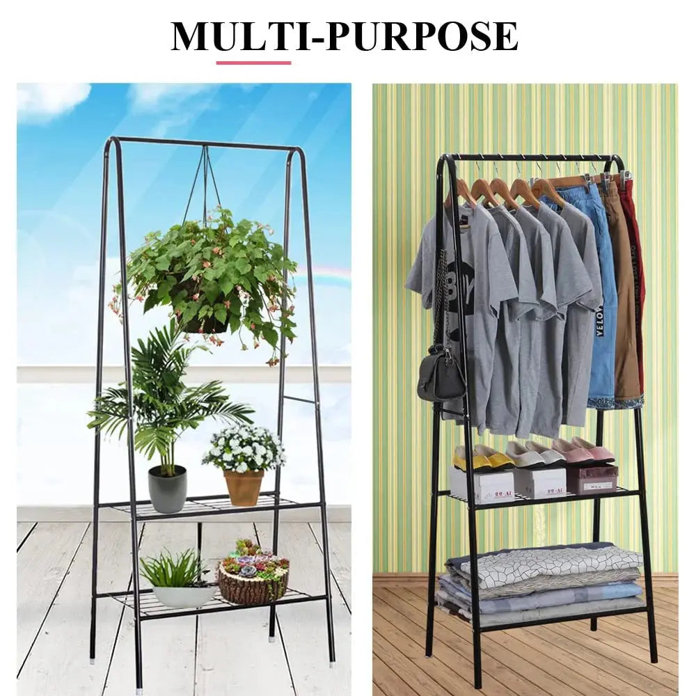 Heavy Duty Clothes Garment Rack with Shelves – Durable Steel, Space-Saving Storage Solution Scrollcart Qatar 