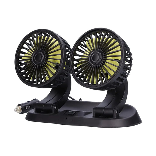 10W USB Dual Head Car Cooling Fan - 360° Rotatable Scrollcart Qatar 