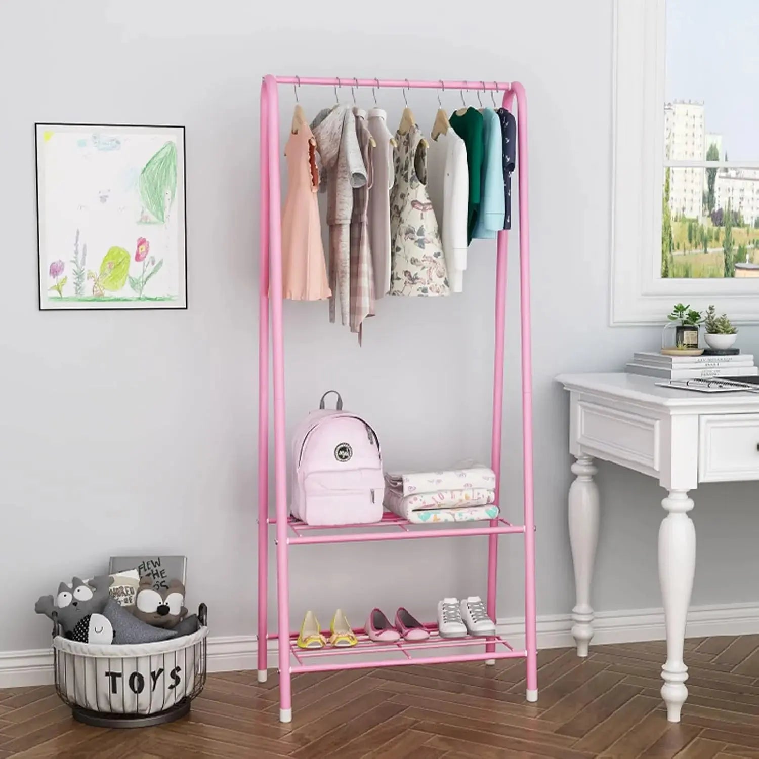 Heavy Duty Clothes Garment Rack with Shelves – Durable Steel, Space-Saving Storage Solution Scrollcart Qatar 