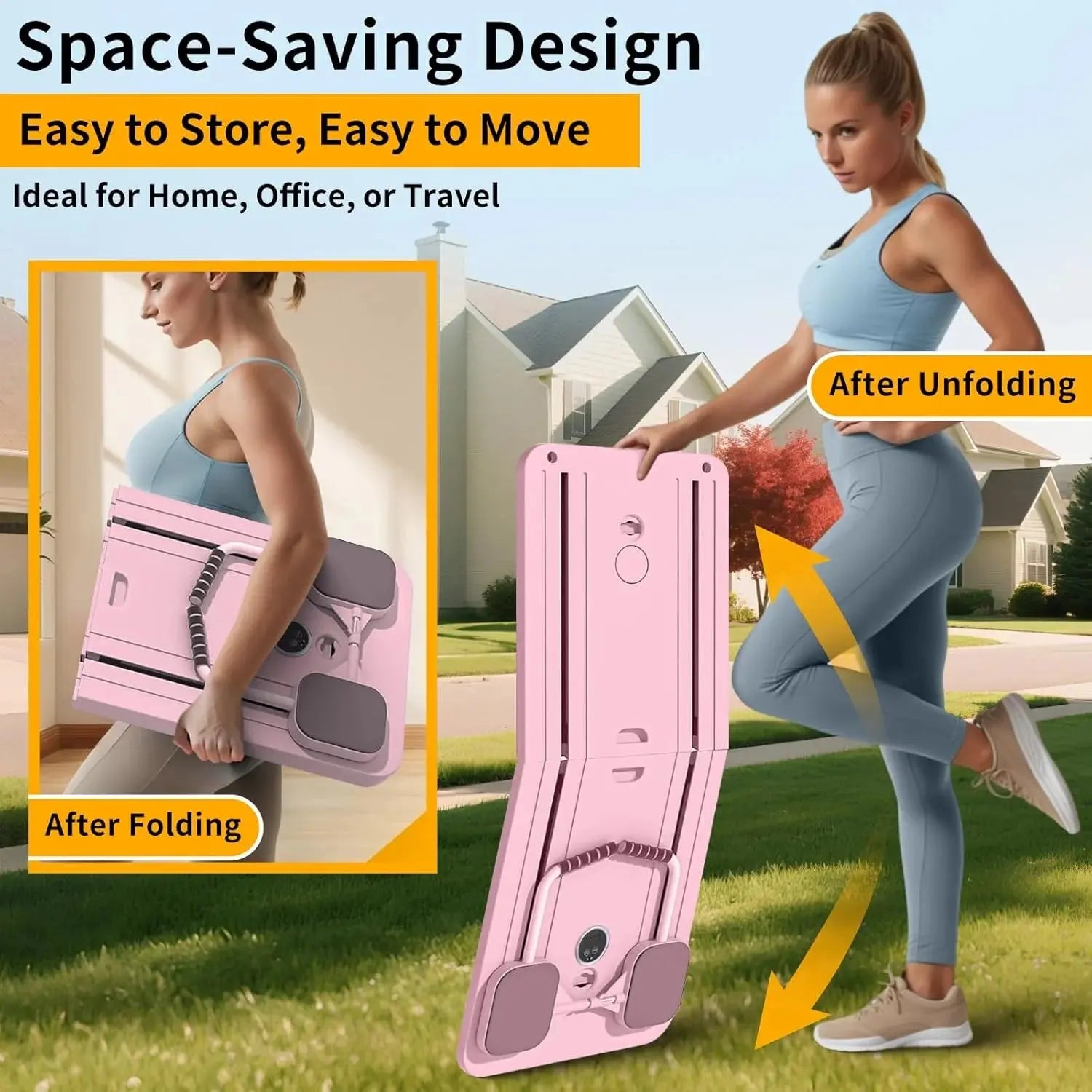 Foldable Pilates Reformer Board with Auto-Rebound | Full Body Home Workout Equipment Scrollcart Qatar 