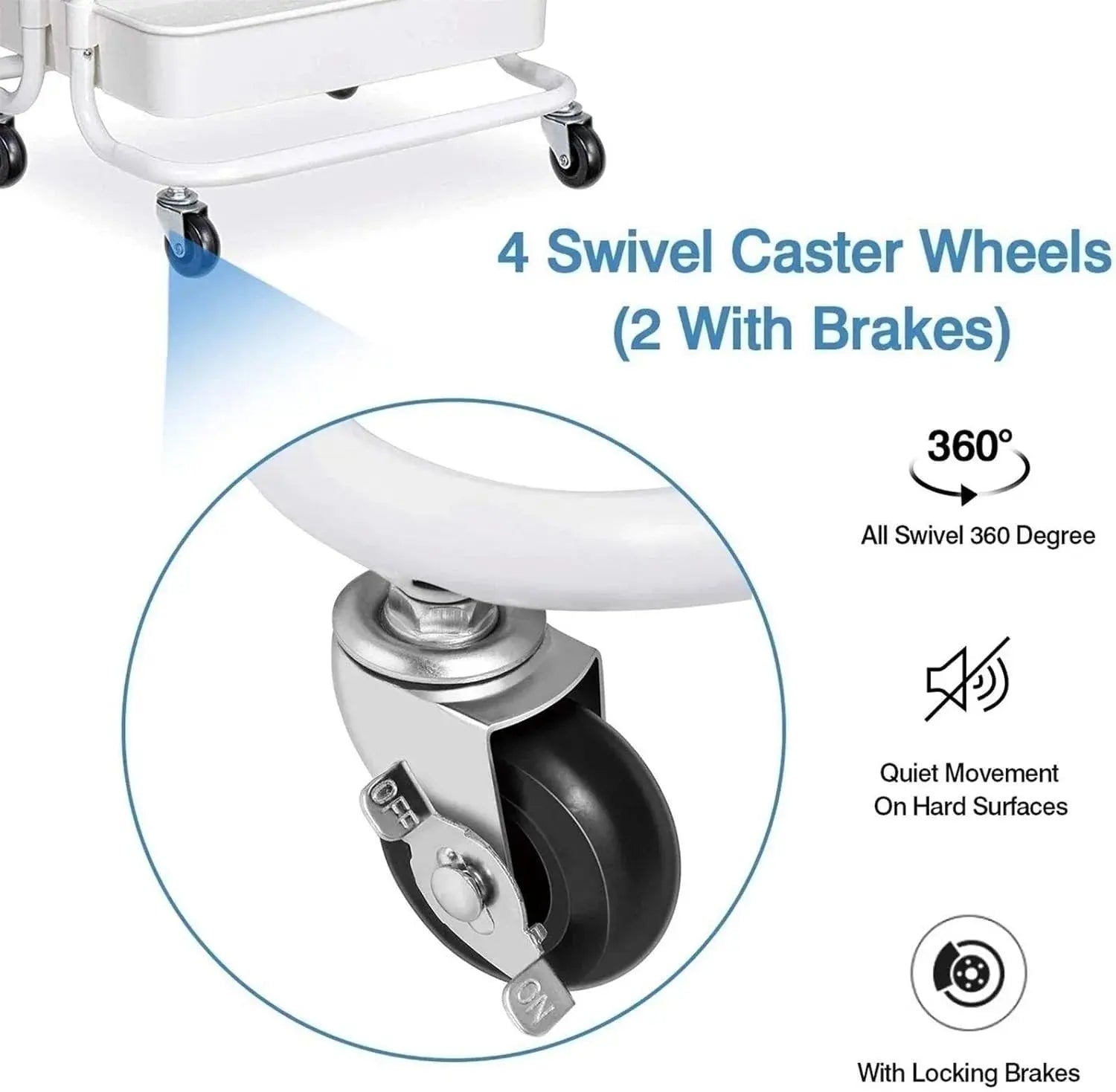 Multipurpose Metal Utility Cart - 3-Tier Rolling Storage Organizer with wheel Scrollcart Qatar 