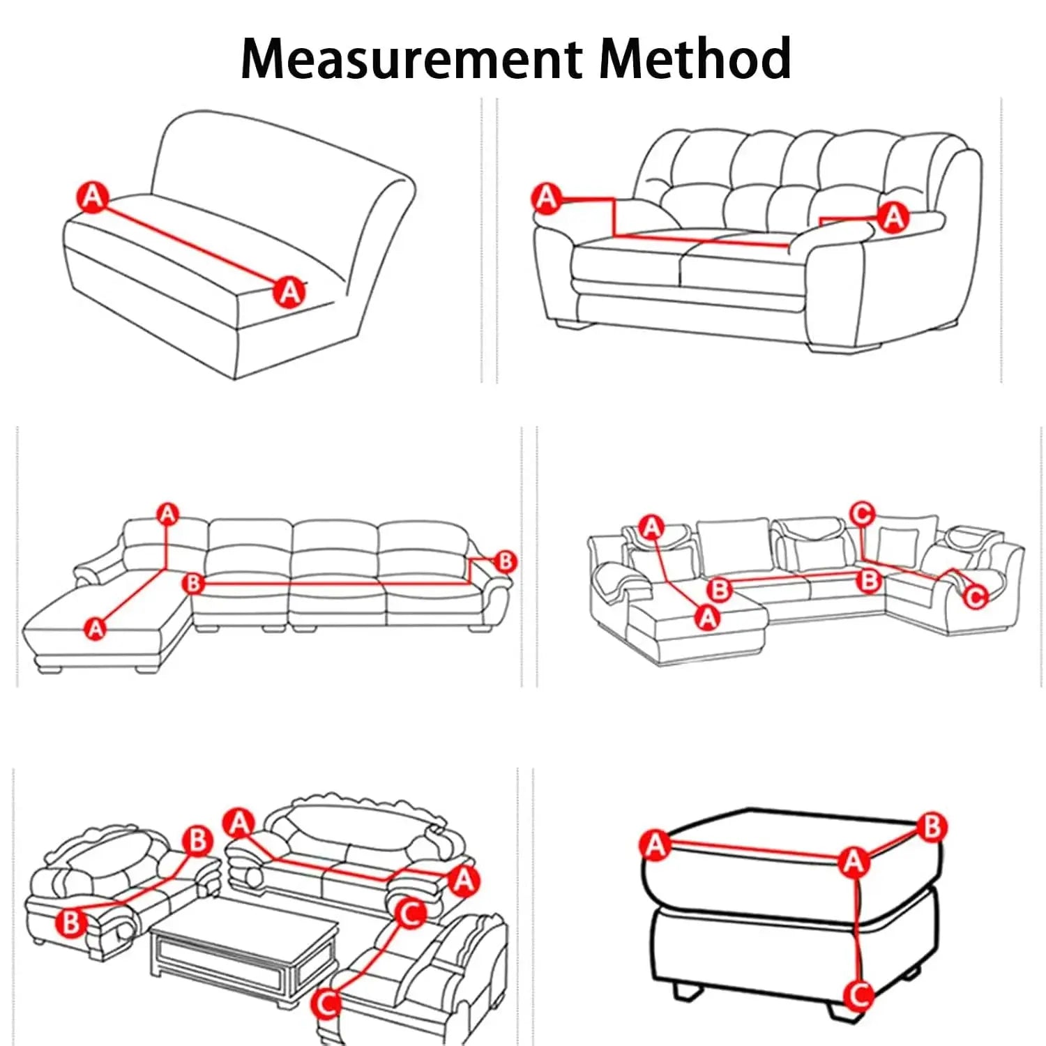 Adjustable Elastic Sofa Cover for L-Shaped & Sectional Sets Scrollcart Qatar 