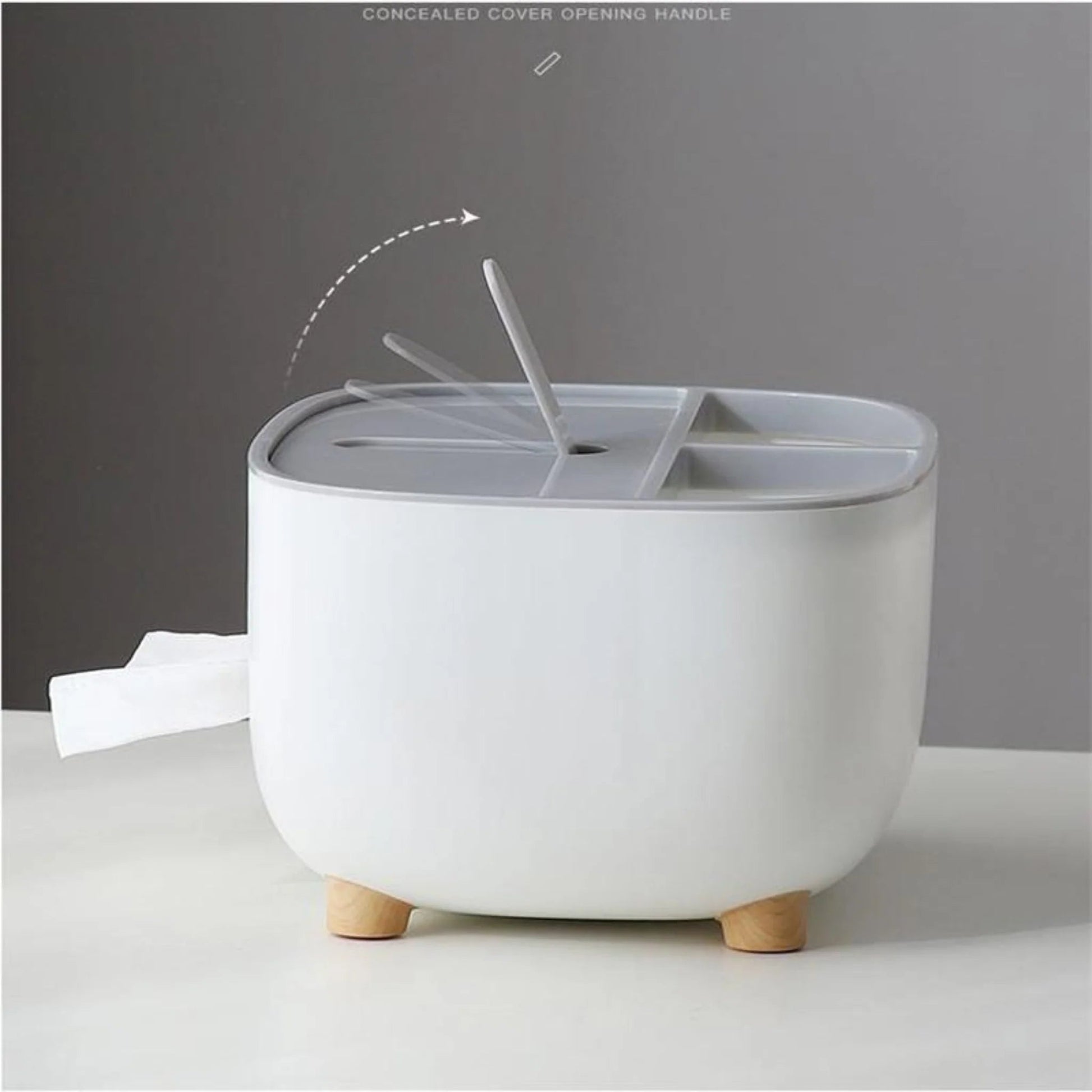 Ecoco Desktop Tissue Box with Organizer Storage Scrollcart Qatar 