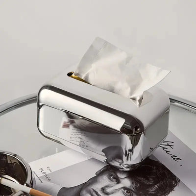 Electroplating Tissue Box – Mirror Finish Plastic Tissue Holder for Home, Office & Hotel - Scrollcart Qatar