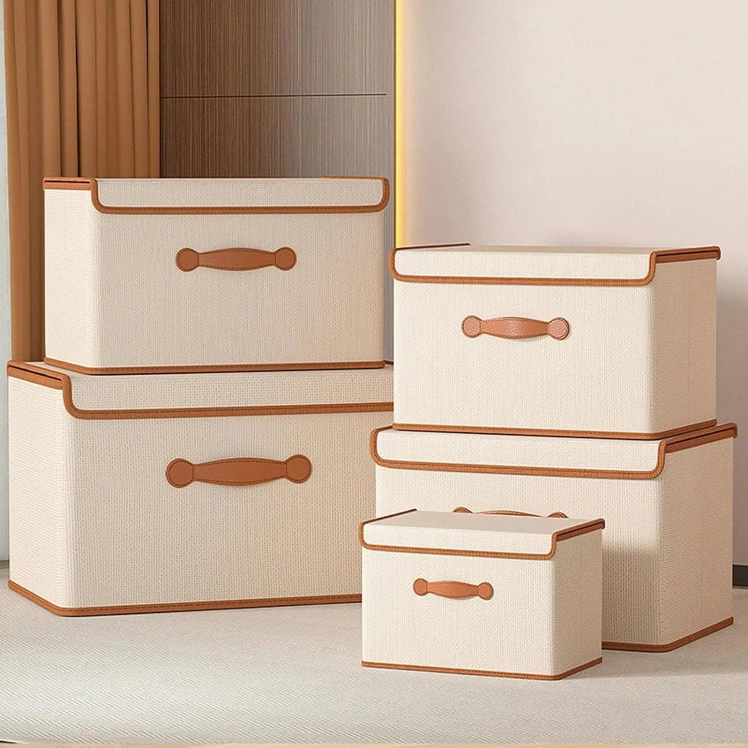 Foldable Wardrobe Storage Box with Lid | Clothes Organizer Scrollcart Qatar 