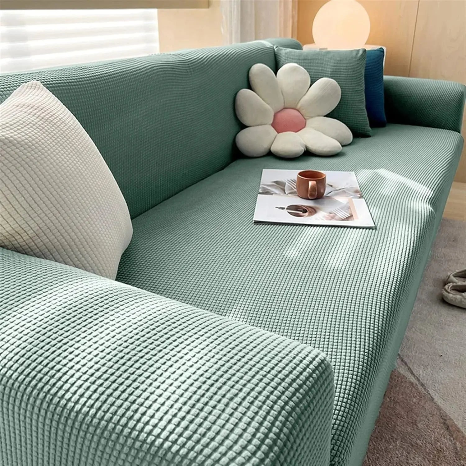Adjustable Elastic Sofa Cover for L-Shaped & Sectional Sets Scrollcart Qatar 