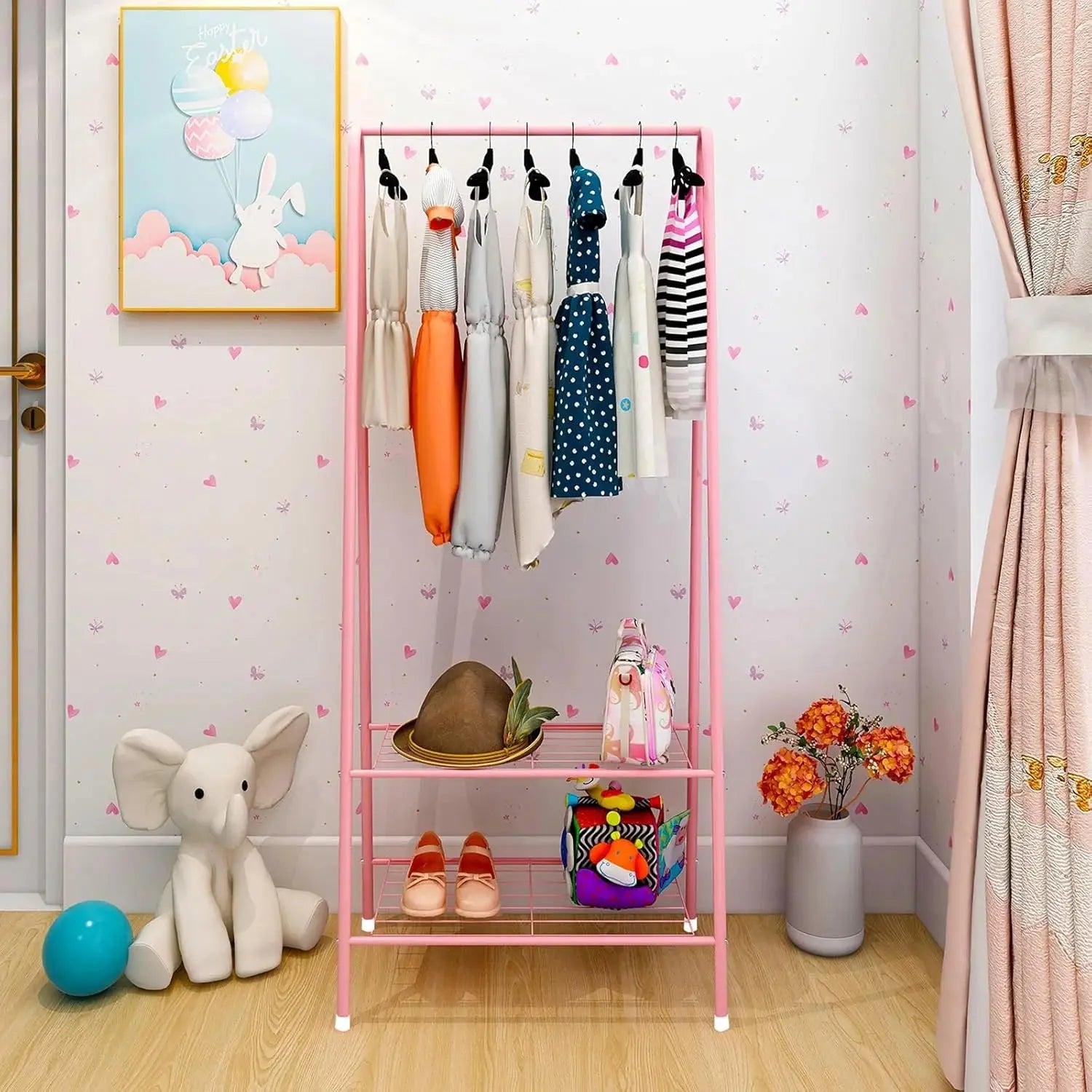 Heavy Duty Clothes Garment Rack with Shelves – Durable Steel, Space-Saving Storage Solution Scrollcart Qatar 