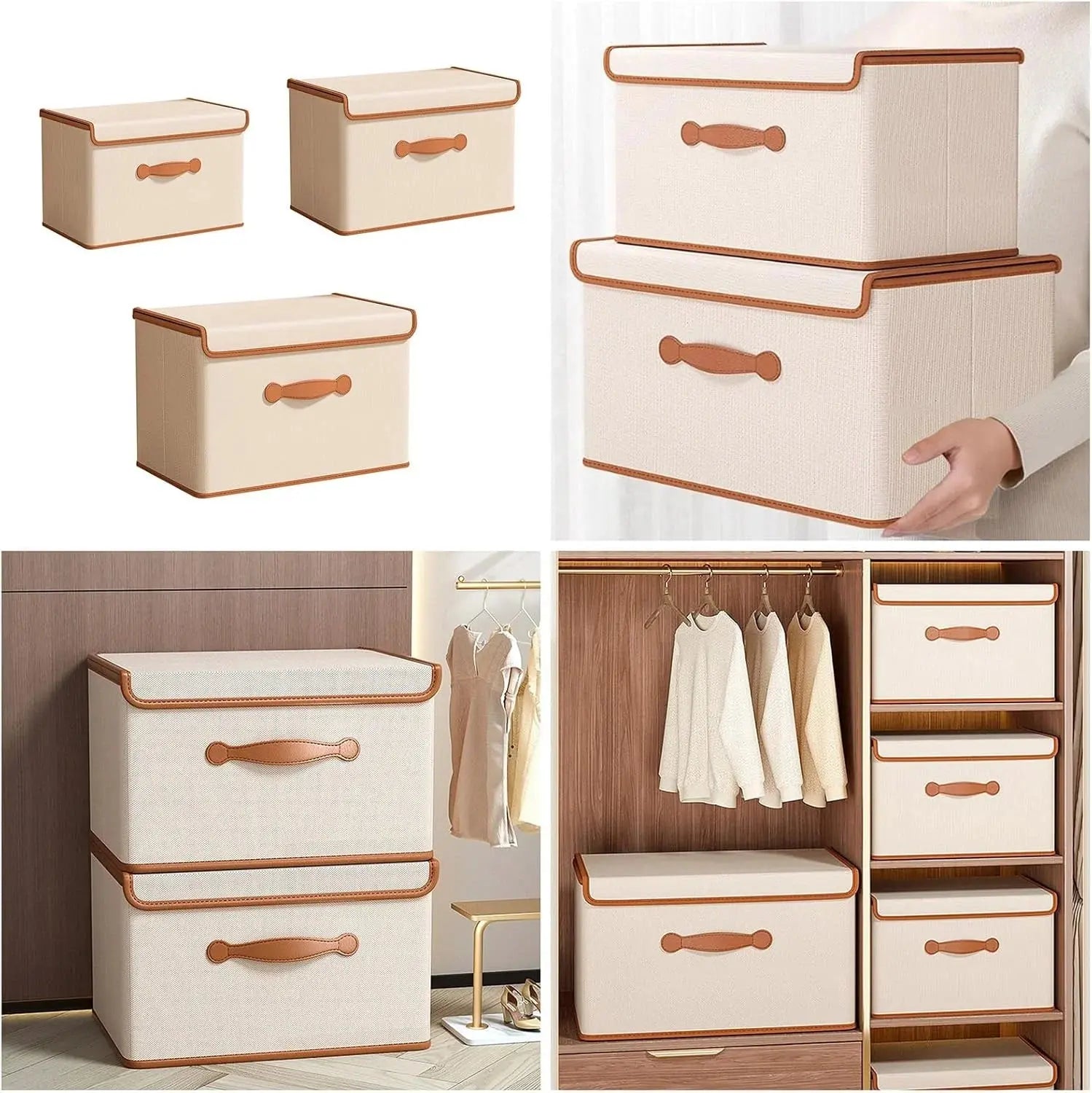 Foldable Wardrobe Storage Box with Lid | Clothes Organizer Scrollcart Qatar 
