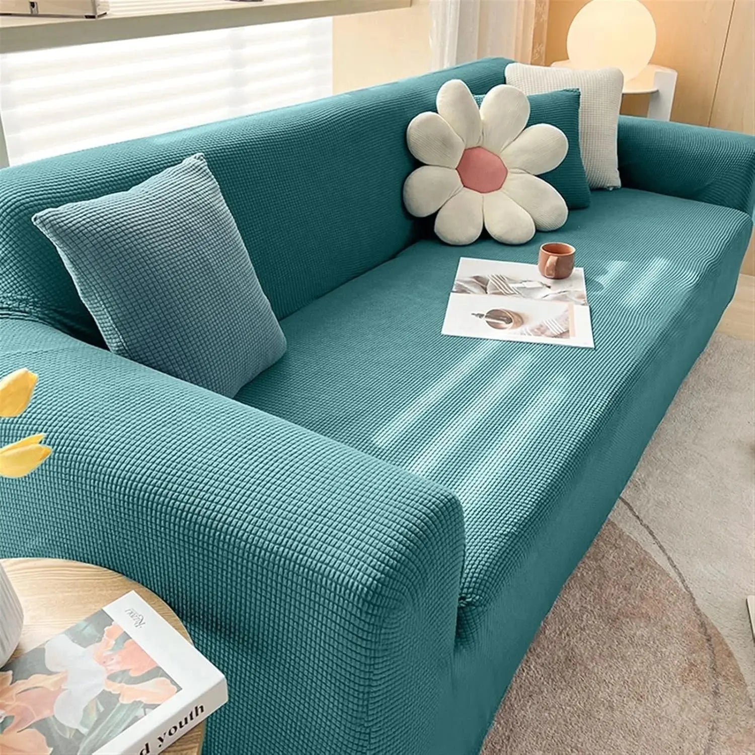 Adjustable Elastic Sofa Cover for L-Shaped & Sectional Sets Scrollcart Qatar 