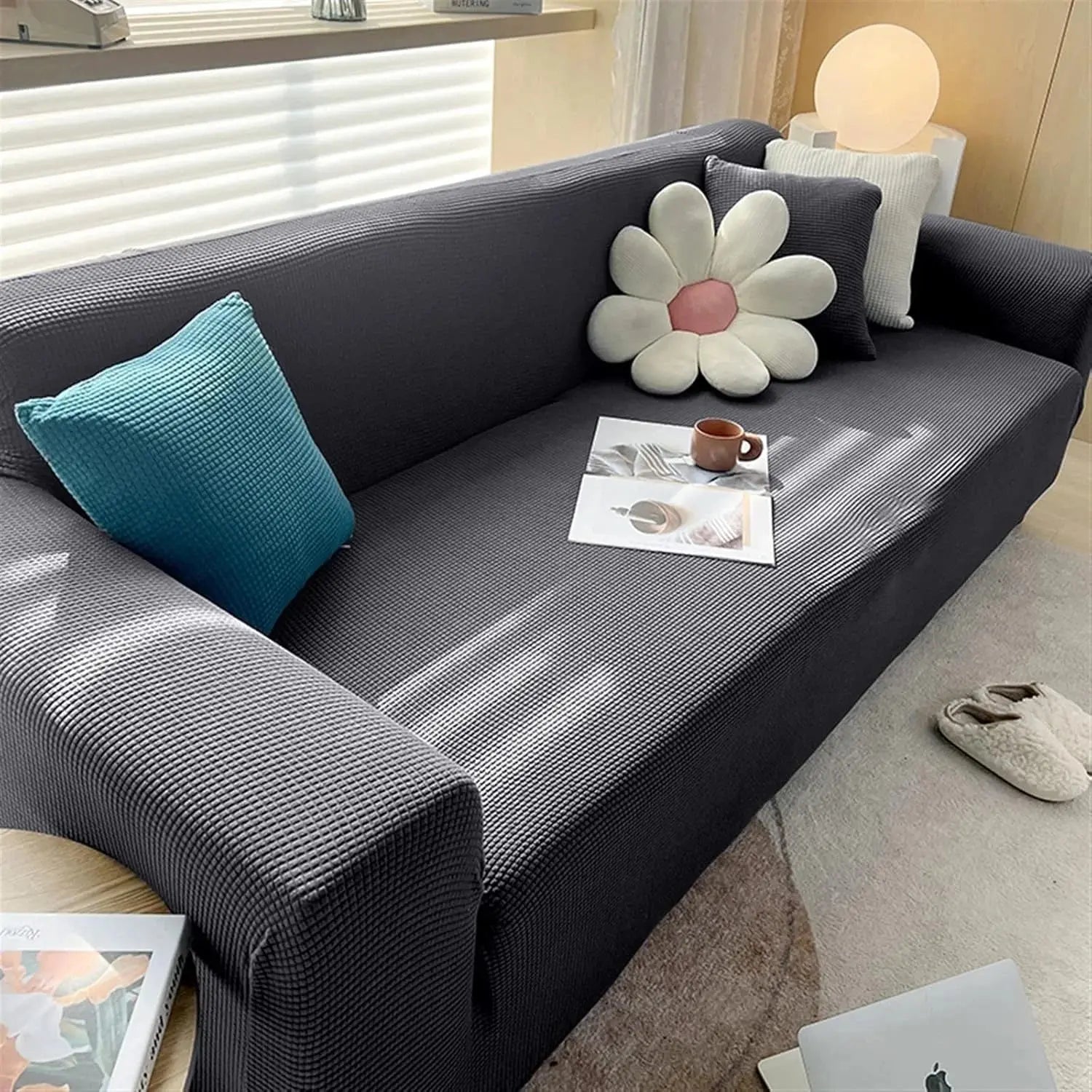 Adjustable Elastic Sofa Cover for L-Shaped & Sectional Sets Scrollcart Qatar 