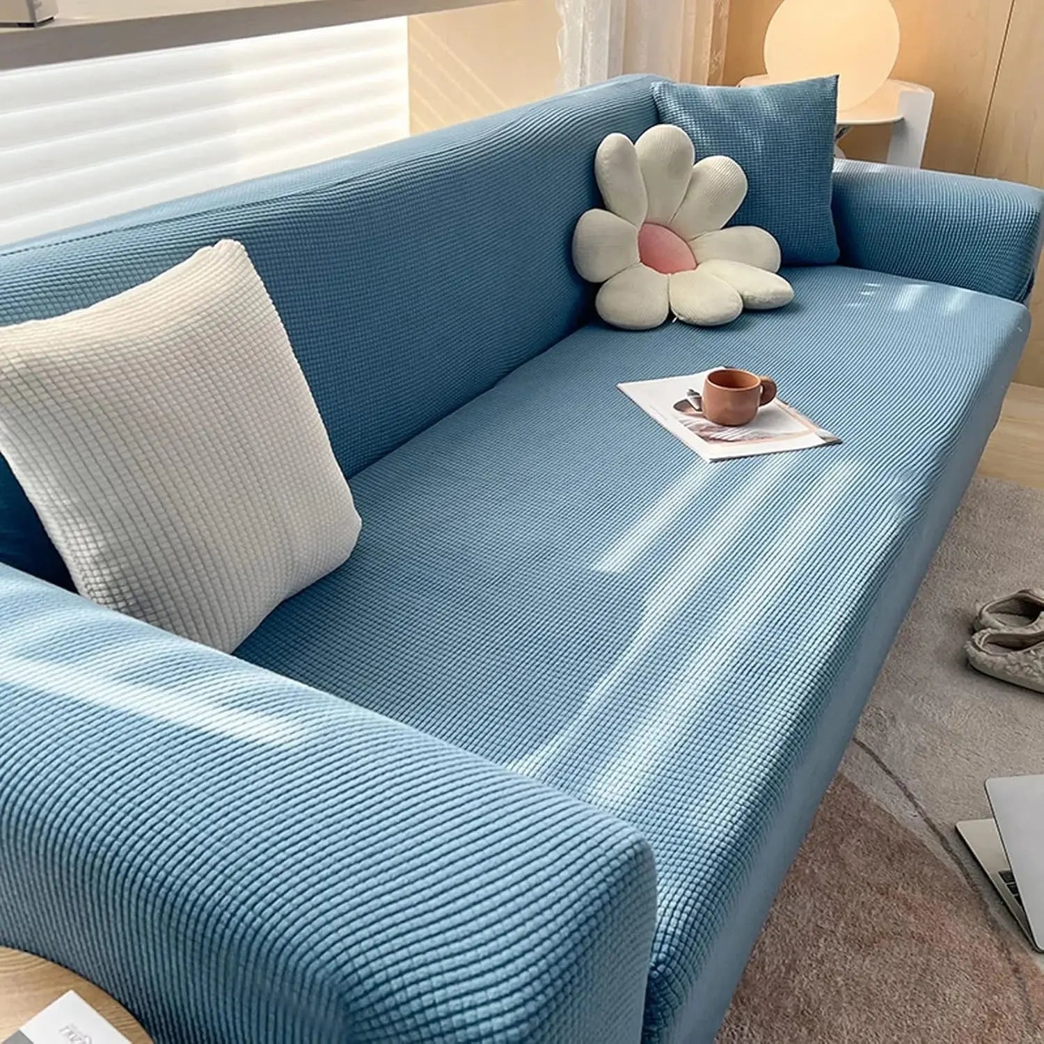 Adjustable Elastic Sofa Cover for L-Shaped & Sectional Sets Scrollcart Qatar 