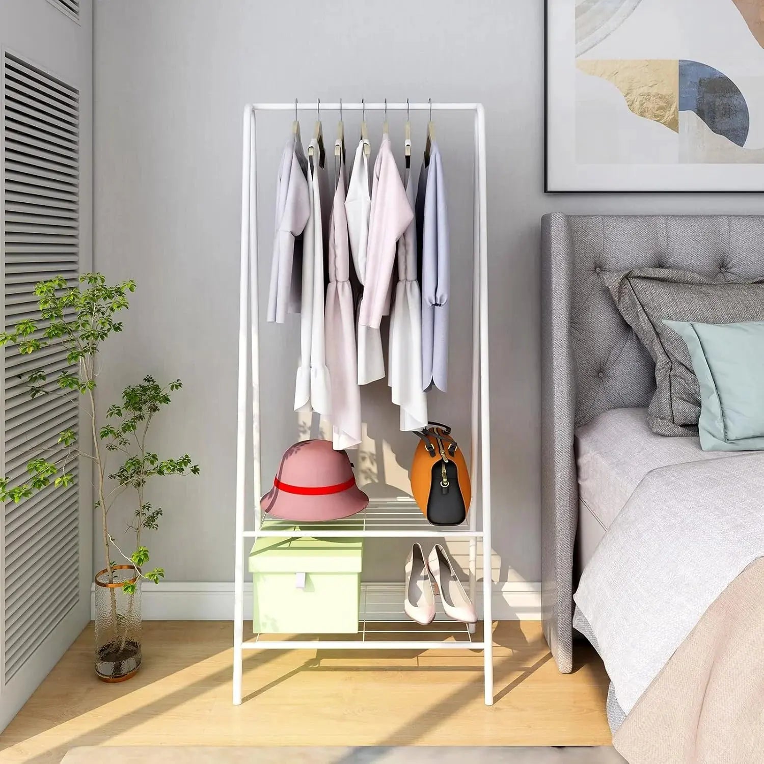 Heavy Duty Clothes Garment Rack with Shelves – Durable Steel, Space-Saving Storage Solution Scrollcart Qatar 