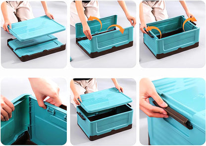 Foldable Storage Box with Lid - Multi-funtional & Portable Scrollcart Qatar 