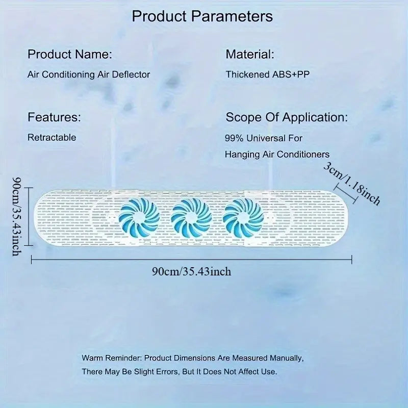 Adjustable Wall Air Conditioner Deflector - 63-95cm Scrollcart Qatar 