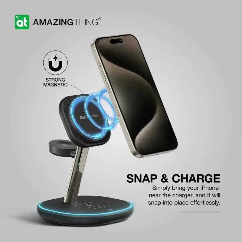AMAZINGTHING Thunder Pro Mag 3-IN-1 Charging Stations With Stand-fast charging