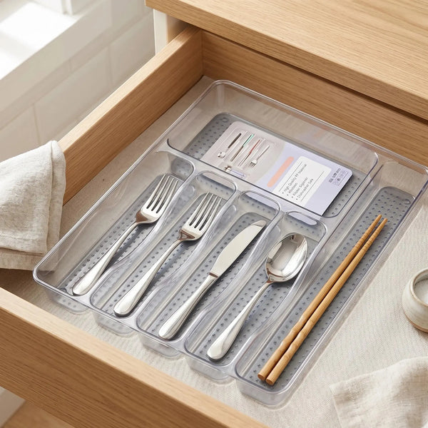 Acrylic Cutlery Organizer Drawer Tray Clear Kitchen Storage Scrollcart Qatar 