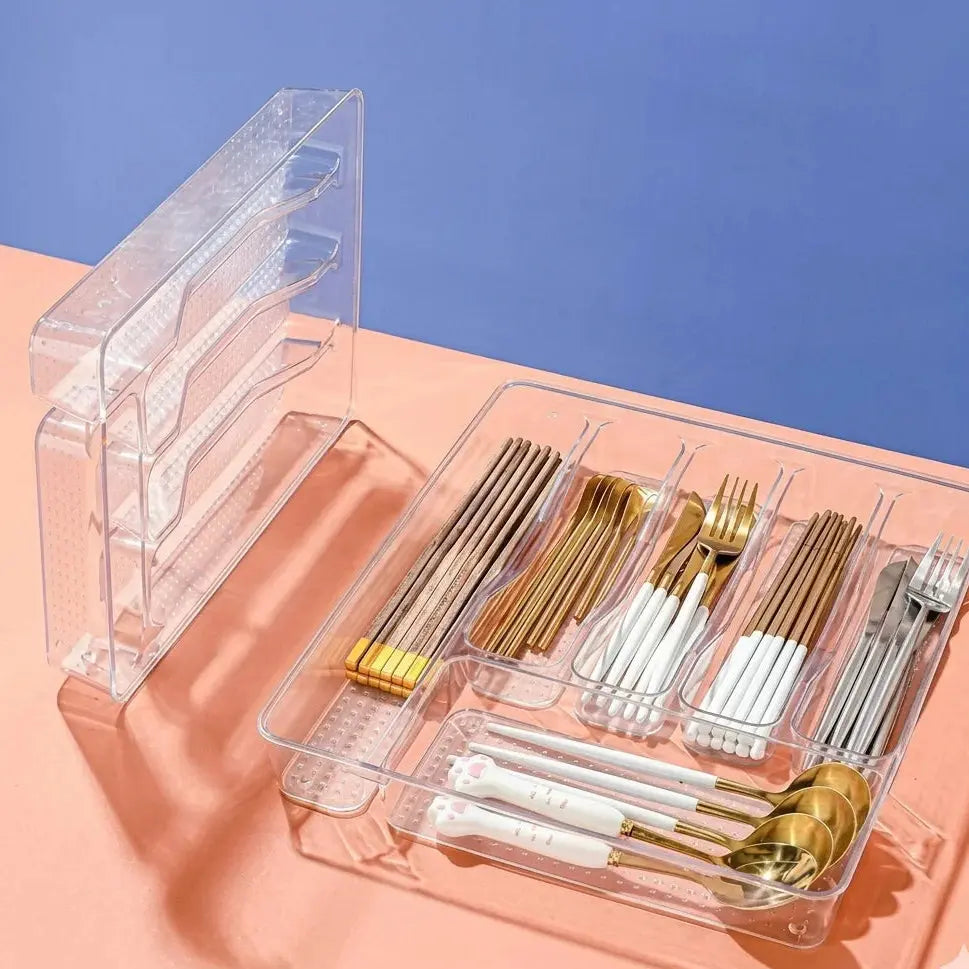 Acrylic Cutlery Organizer Drawer Tray Clear Kitchen Storage Scrollcart Qatar 