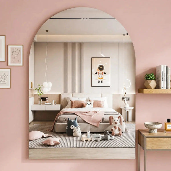 Acrylic Scratch-Resistant Self-Adhesive Arched Wall Mirror - Frameless Mirror Scrollcart Qatar  Scrollcart Qatar