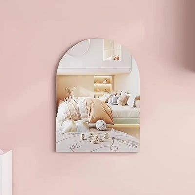 Acrylic Scratch-Resistant Self-Adhesive Arched Wall Mirror - Frameless Mirror Scrollcart Qatar  Scrollcart Qatar