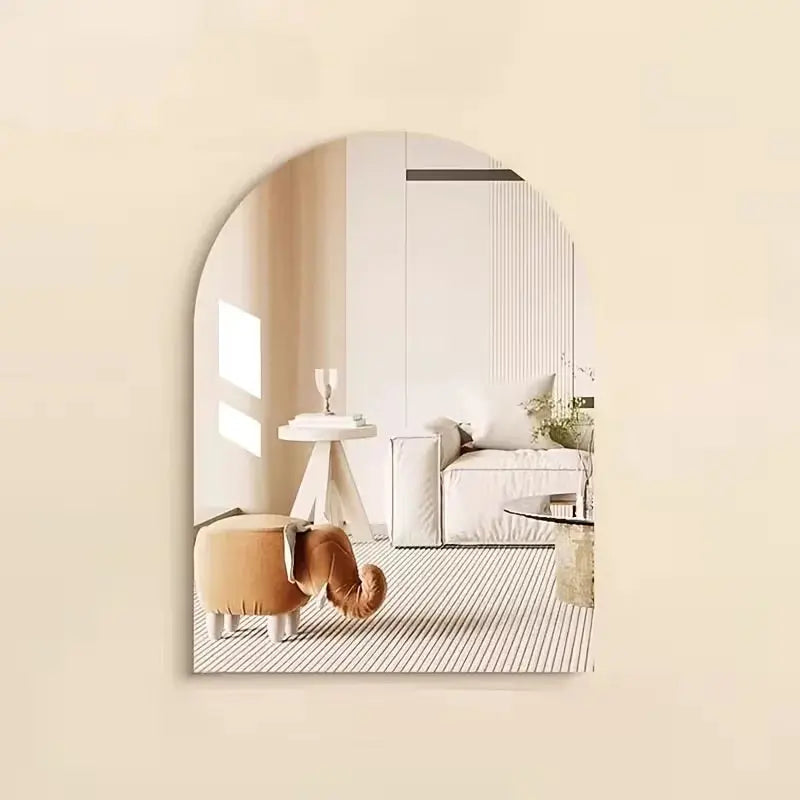 Acrylic Scratch-Resistant Self-Adhesive Arched Wall Mirror - Frameless Mirror Scrollcart Qatar  Scrollcart Qatar