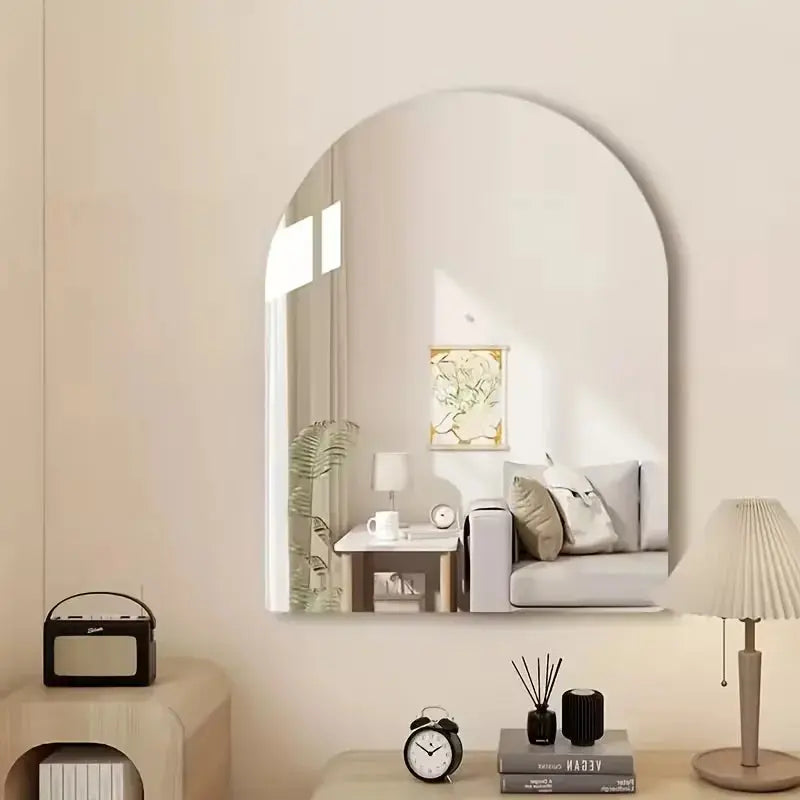 Acrylic Scratch-Resistant Self-Adhesive Arched Wall Mirror - Frameless Mirror Scrollcart Qatar  Scrollcart Qatar