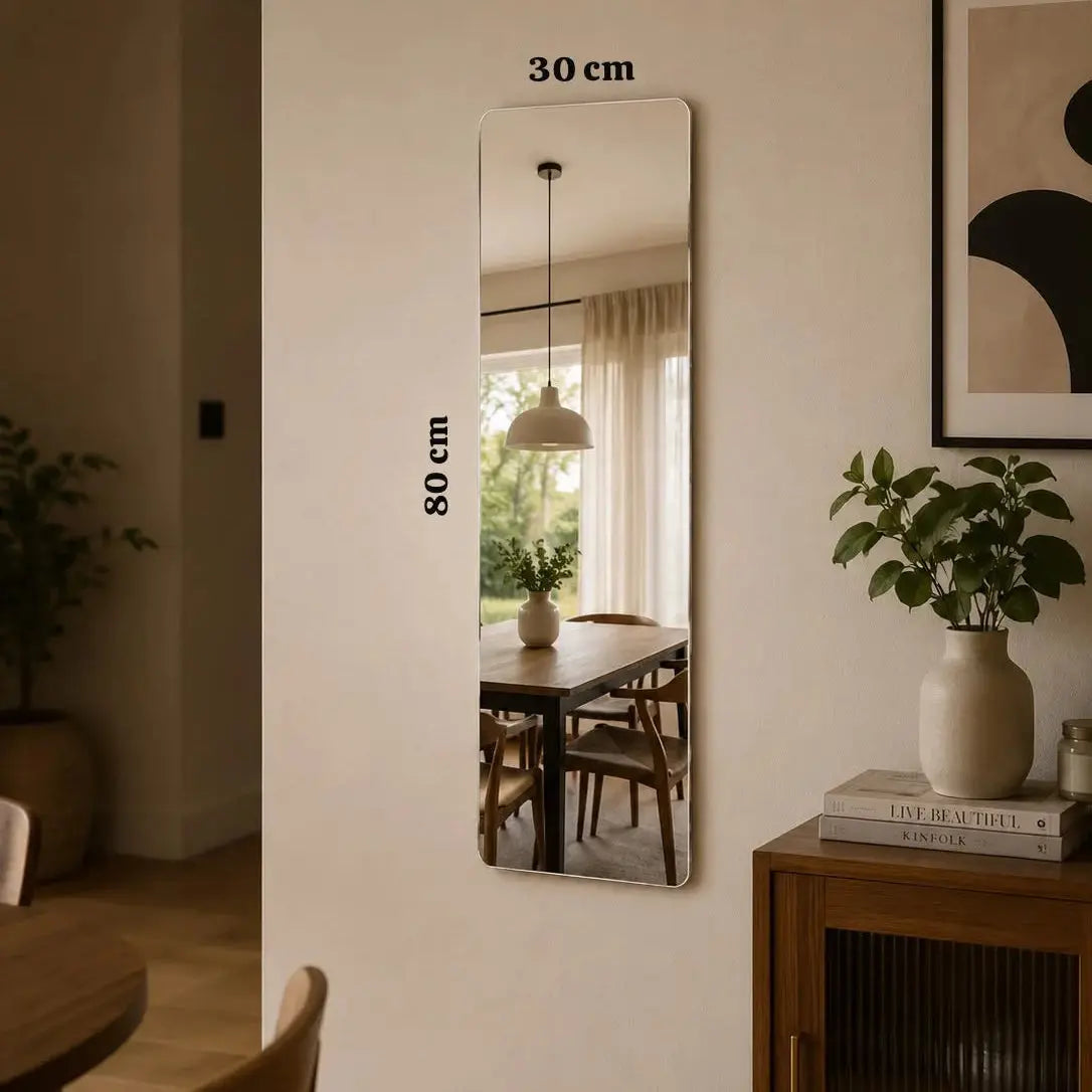 Adhesive Full Length Mirror - Multi-Purpose Frameless Wall Mirror Scrollcart Qatar 