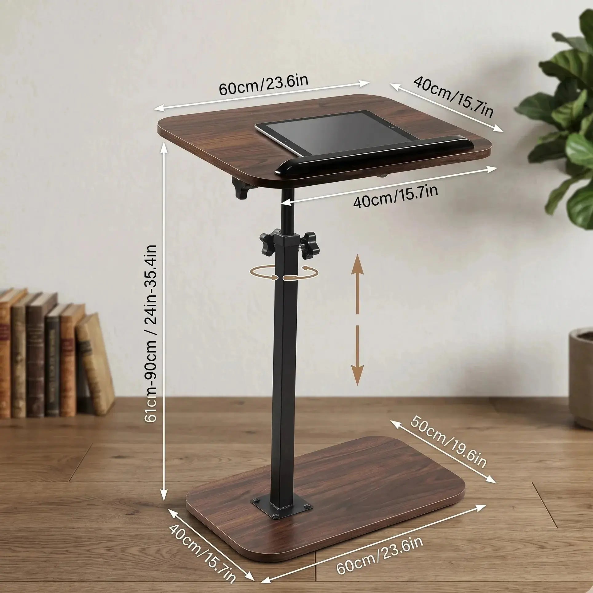 Adjustable Side Table | Rotating C-Shaped Laptop Desk Scrollcart Qatar 