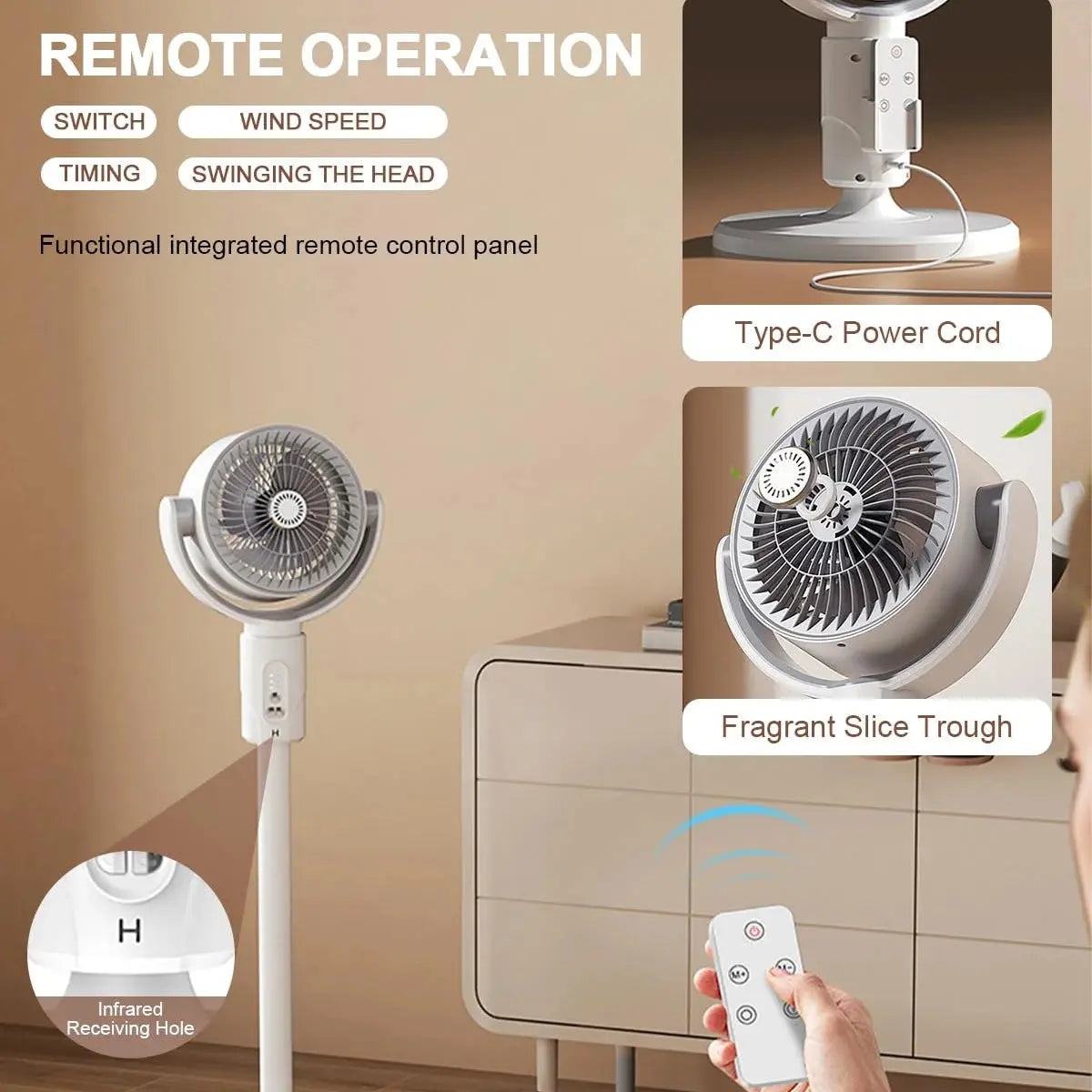 Air Circulation Fan - Portable Silent 5 Speed Cooling Fan Scrollcart Qatar 