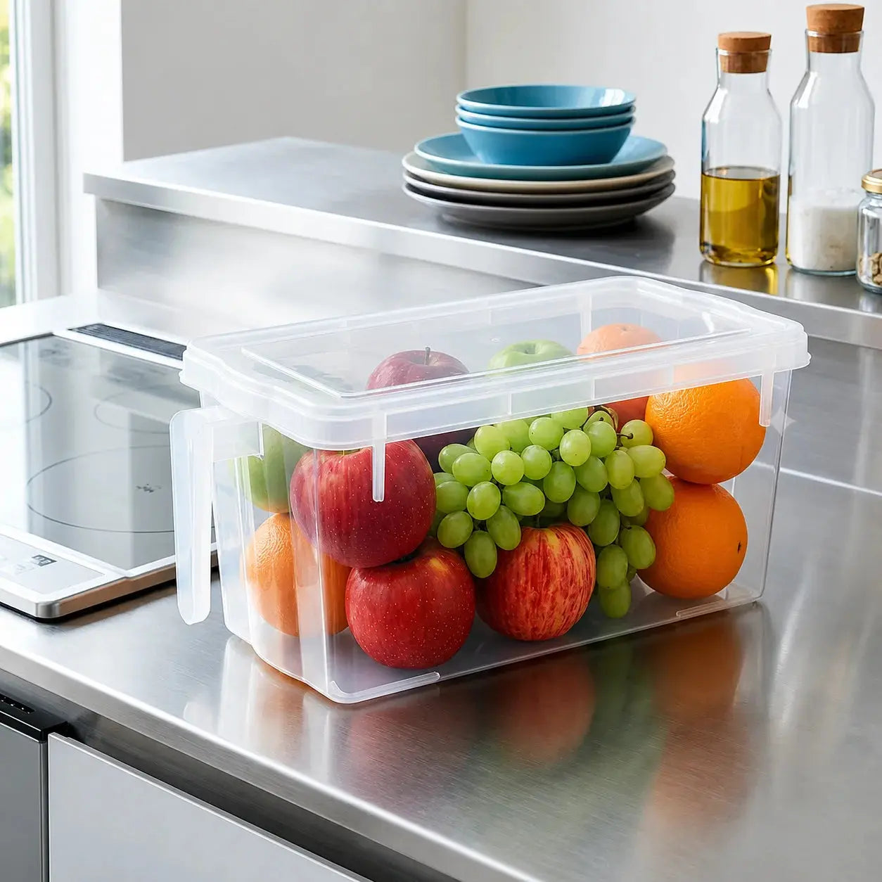 Airtight Kitchen Storage Box with Lid Transparent | Food Storage Container Scrollcart Qatar 