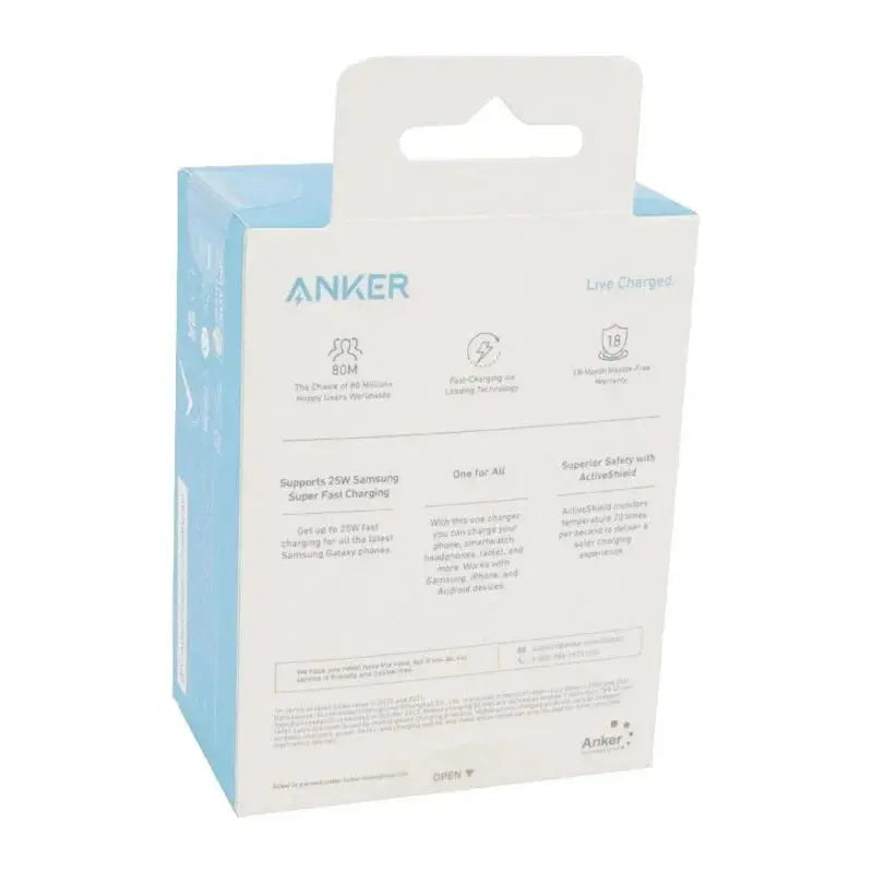 Anker 312 (25W) Ultra Compact USB-C Fast Charger – PowerIQ 3.0, Super Fast Charging 2.0, UK Plug – Black Anker 