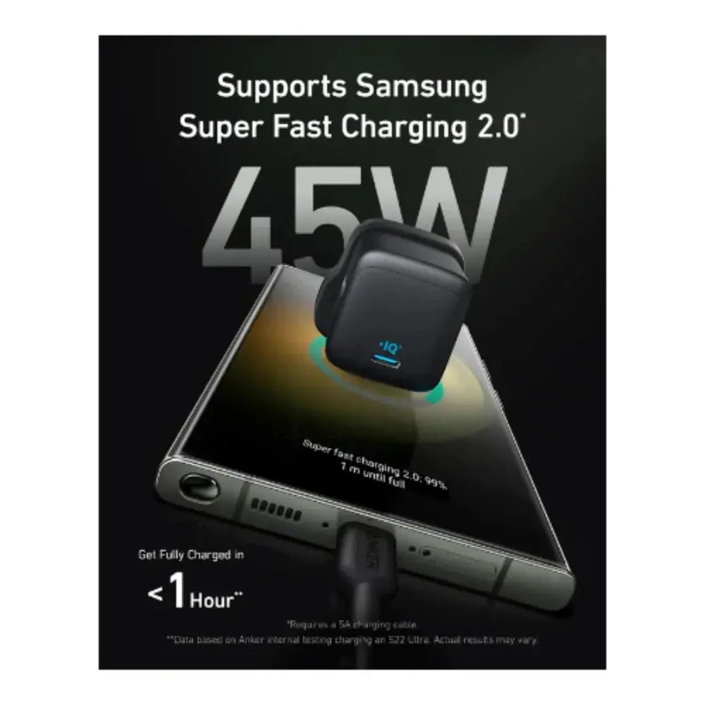 Anker 313 Charger Ace 2 45W Super Fast USB-C Charging A2643K11 Black – Doha Qatar