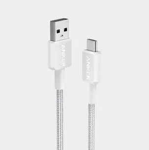 Anker 322 USB-A to USB-C Cable (6ft) Braided – White – A81H6H21 Anker 
