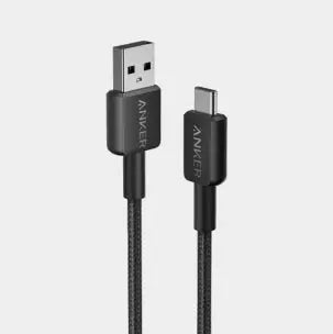 Anker 322 USB-A to USB-C Cable (6ft) – Braided, Fast Charging & Sync – A81H6H11 Black Anker 