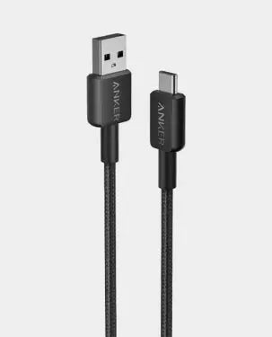 Anker 322 USB-A to USB-C Cable (6ft) – Braided, Fast Charging & Sync – A81H6H11 Black Anker 