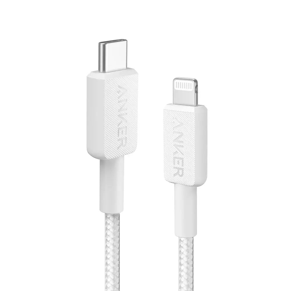 Anker 322 USB-C to Lightning 3ft Braided Cable A81B5H21 – White | Fast Charging Cable Anker 