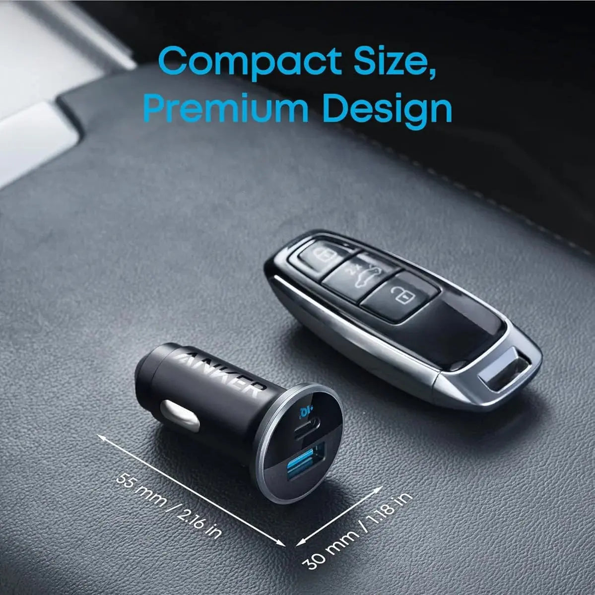 Anker 323 Car Charger 52.5W USB-C USB-A Fast Charging Black Doha Qatar