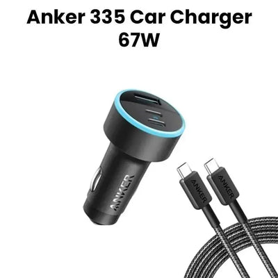 Anker 335 Car Charger 67W A2736H11 Black 3-Port Fast Charging for Car Doha Qatar