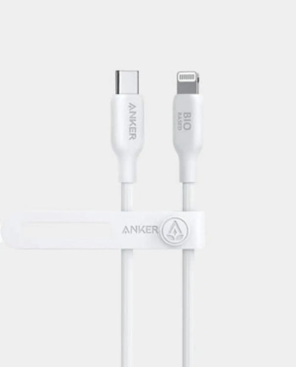 Anker 542 USB-C to Lightning Cable Bio-Based 3ft A80B1H21 White Fast Charging for iPhone – Doha Qatar