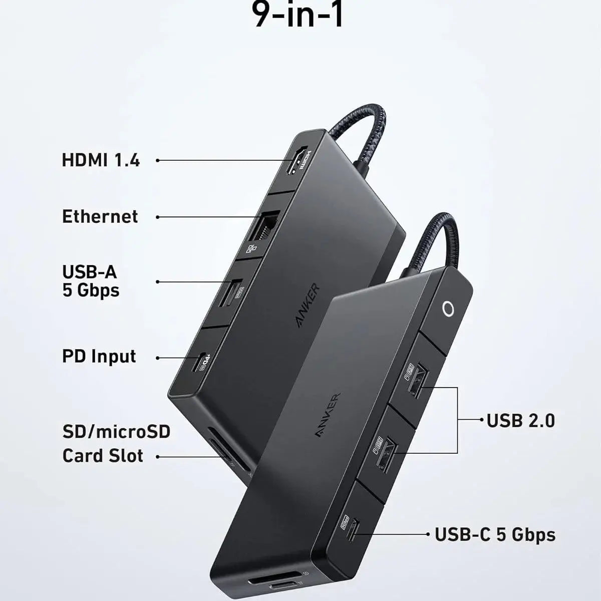 Anker 552 USB-C Hub 9-in-1 with 4K HDMI A8373H11 Black – Doha Qatar