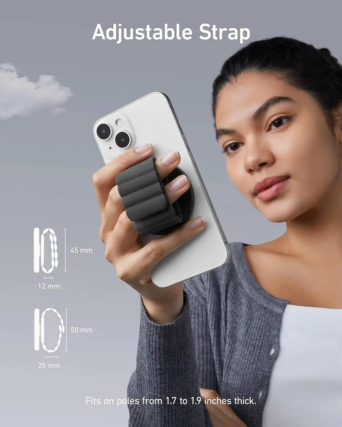 Anker 620 MagGo Magnetic Phone Grip Black – MagSafe Ring Grip & Stand – Doha Qatar