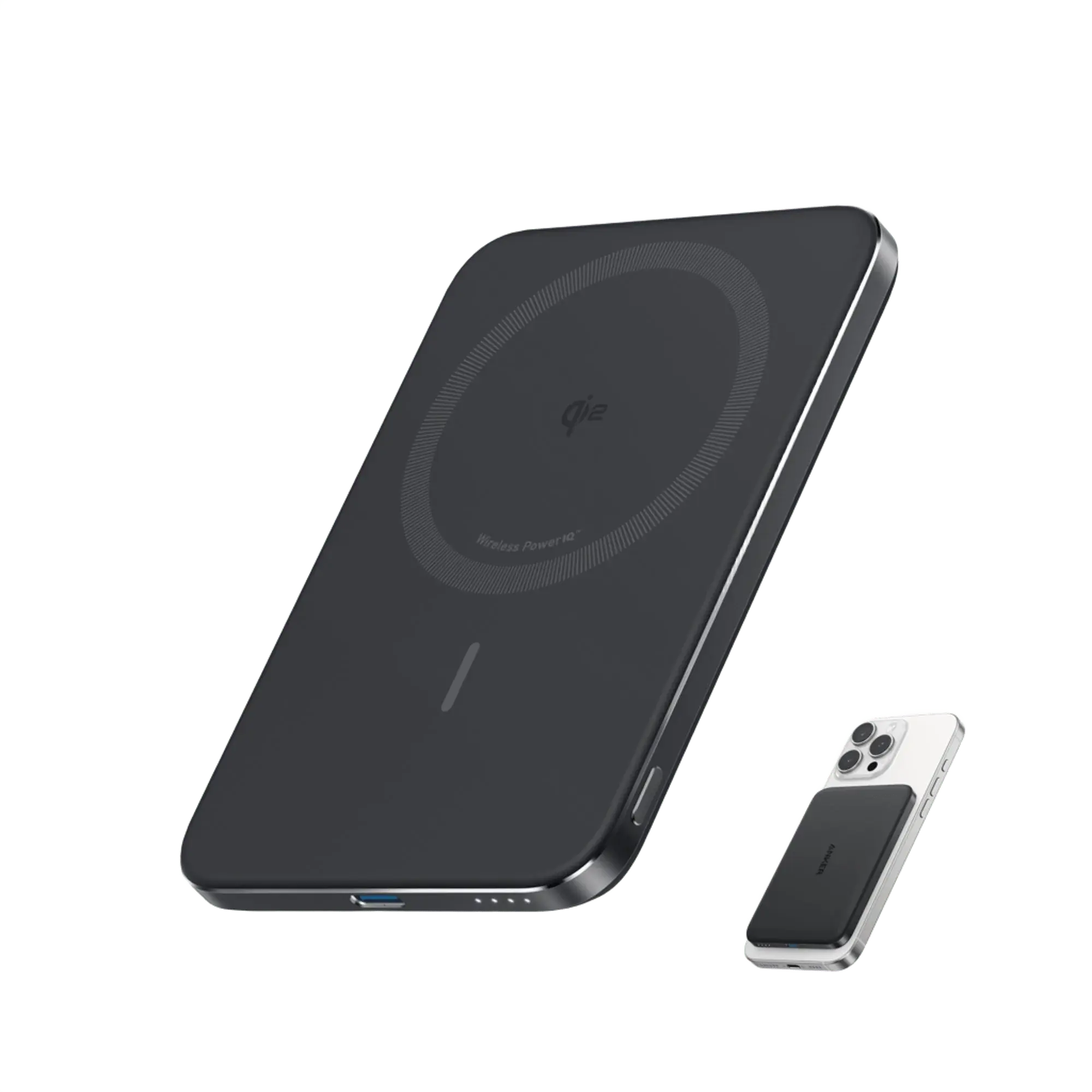 Anker MagGo 10000mAh Power Bank 15W Magnetic Wireless Charger Black Doha Qatar