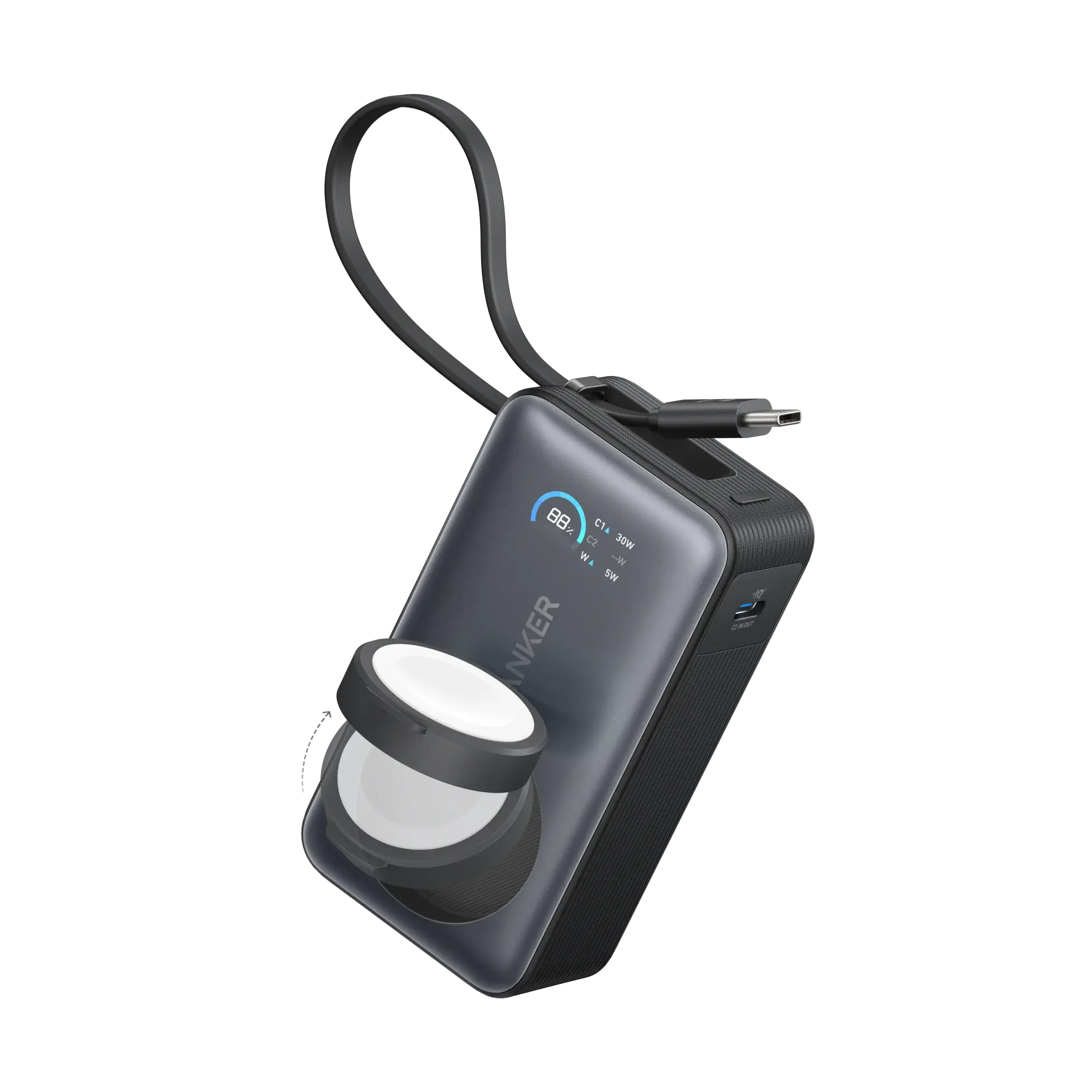 Anker MagGo 10,000mAh Power Bank with Apple Watch Fast Charger Black Doha Qatar