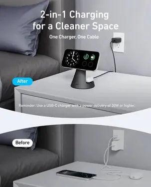 Anker MagGo 2-in-1 Qi2 Wireless Charger Dock Stand 15W Black in Doha Qatar