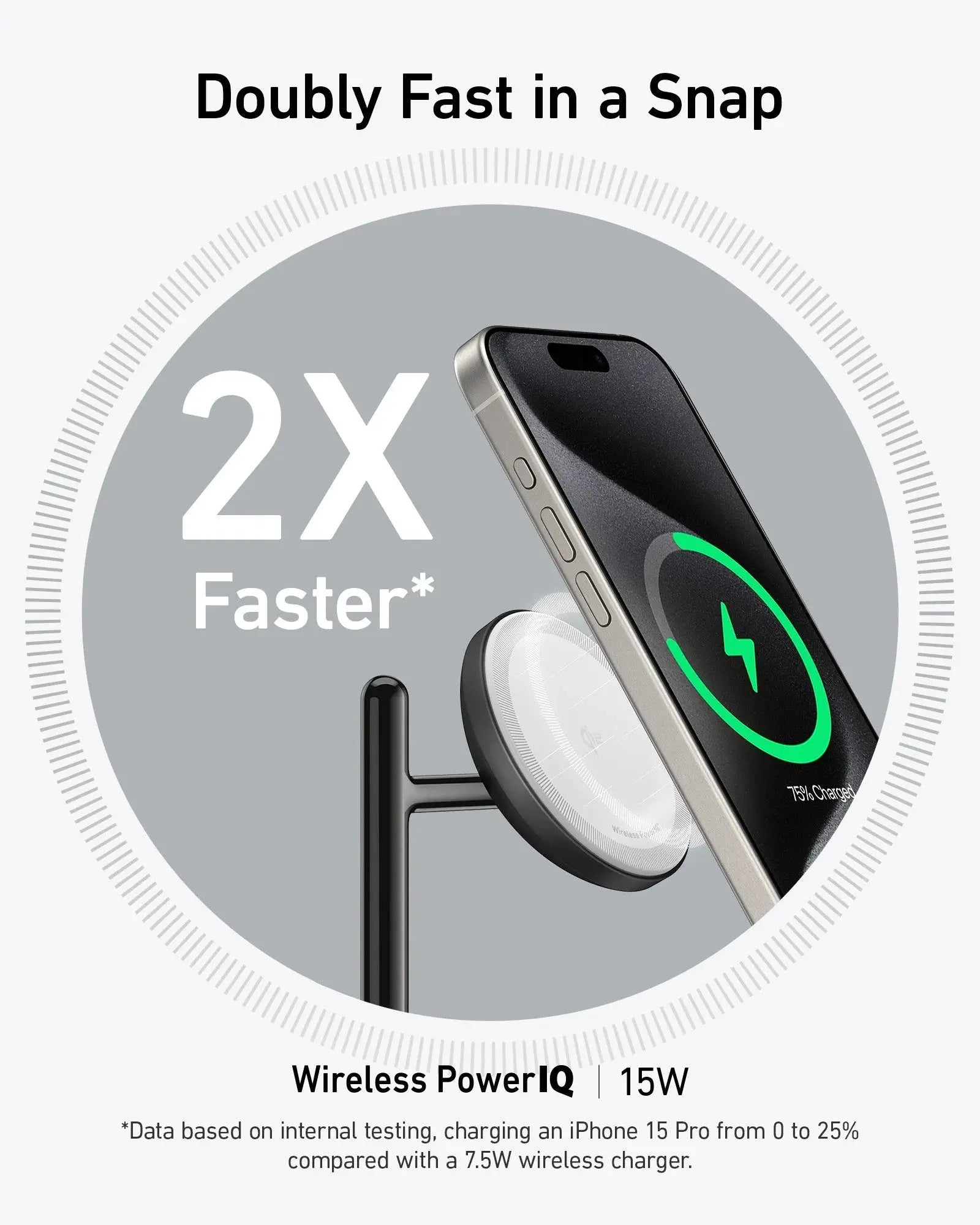 Anker MagGo 3-in-1 Wireless Charging Stand 15W MagSafe for iPhone Apple Watch AirPods A25M3 Black in Doha Qatar