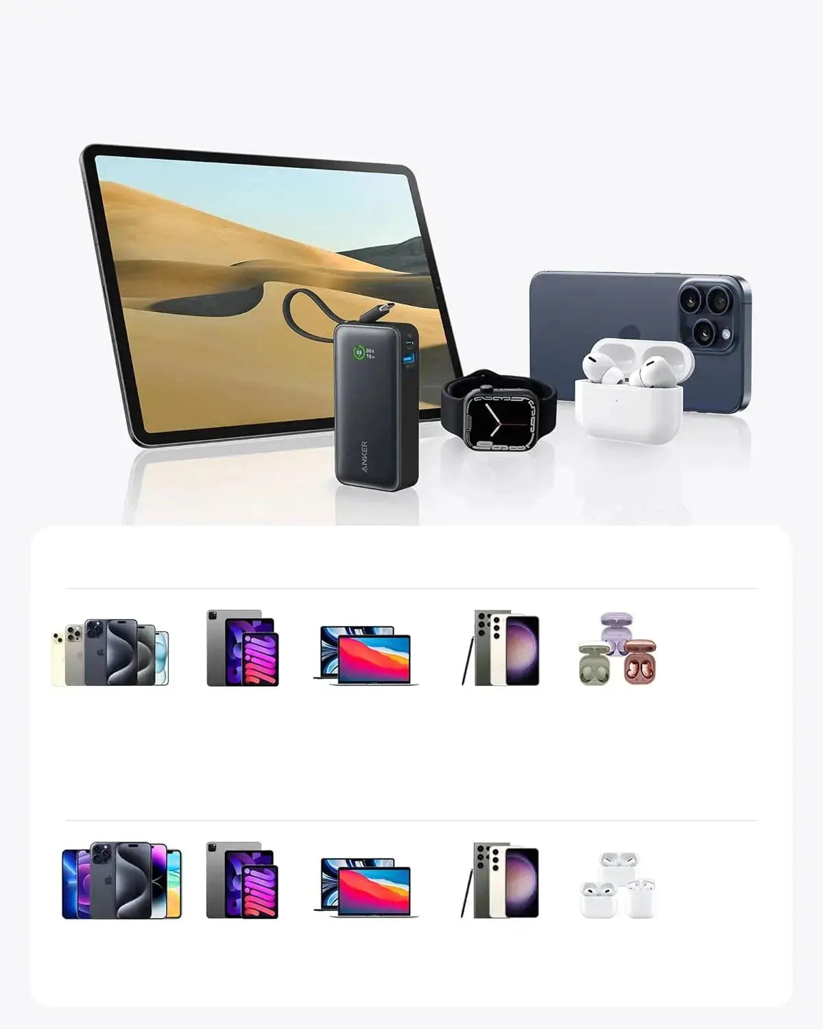 Anker Nano 10000mAh 30W Power Bank with Built-In USB-C Cable Fast Portable Charger Black in Doha Qatar