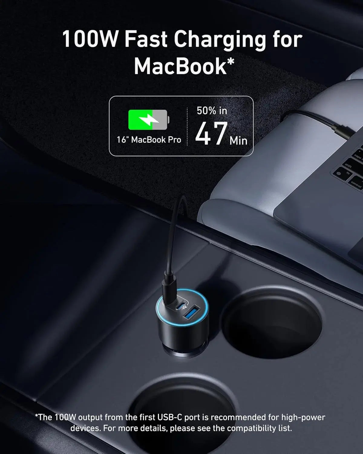 Anker Nano 167.5W Fast Car Charger with 3 Ports in Black – Doha Qatar