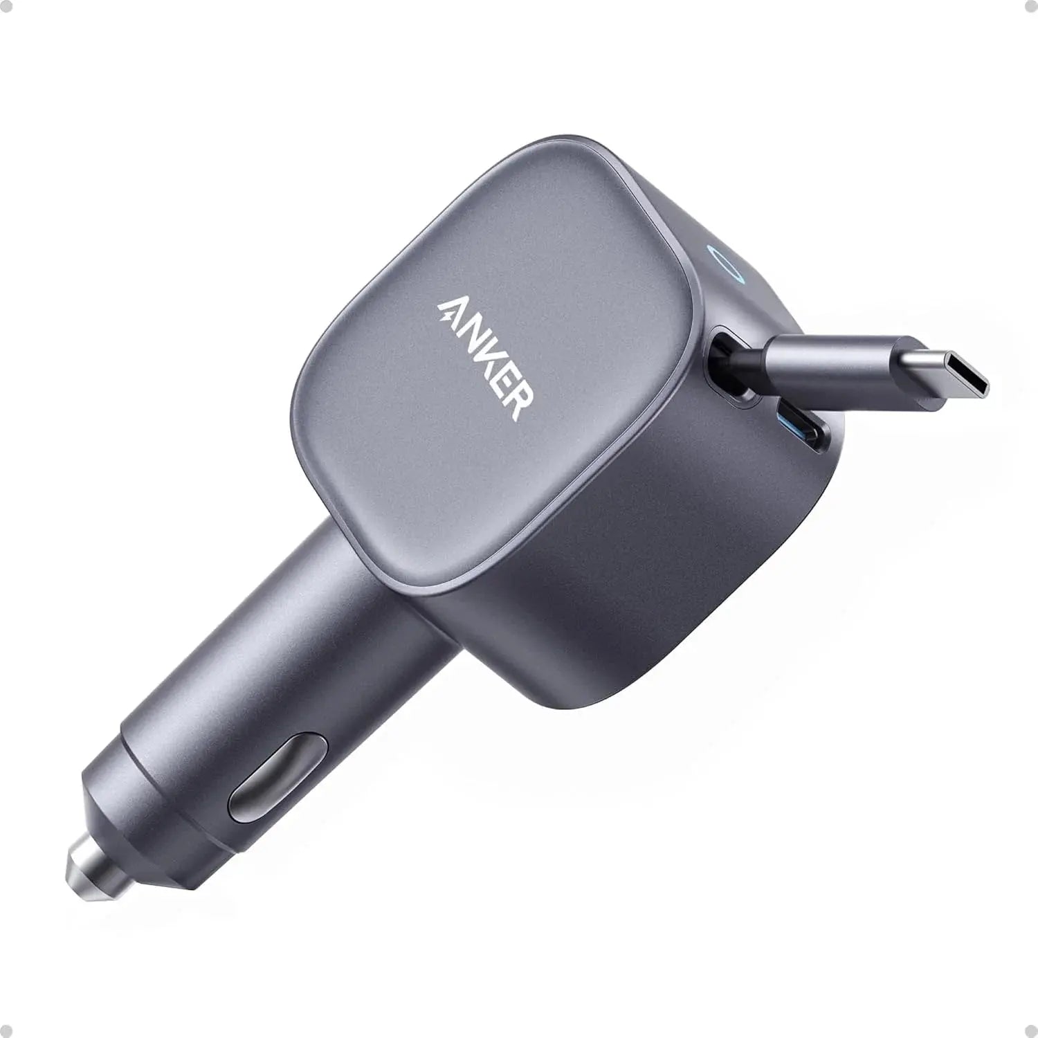 Anker Nano 75W Car Charger A2738HA1 with Retractable USB-C Cable for Fast Charging in Doha Qatar