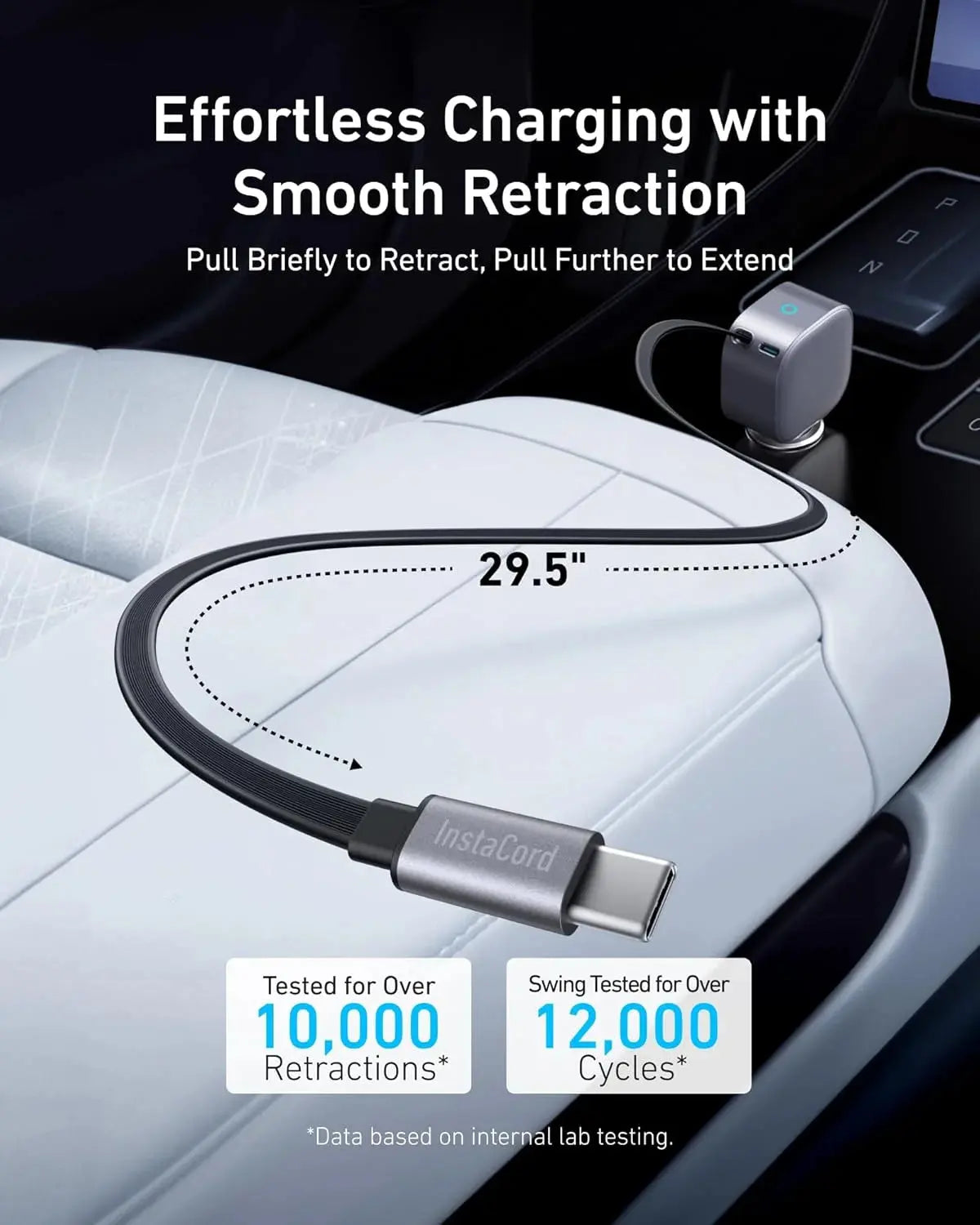 Anker Nano 75W Car Charger A2738HA1 with Retractable USB-C Cable for Fast Charging in Doha Qatar