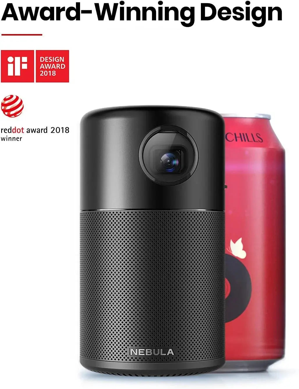 Anker Nebula Capsule III 1080p Portable Smart Projector 300 ANSI Lumens Black in Doha Qatar